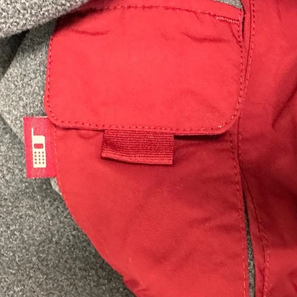 LL Bean Red Fleece Lined Jacket with Mountain Logo Size XL Hiking Winter Warm - Picture 16 of 16